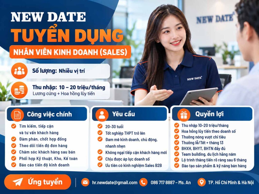 Tuyển Dụng Nhân Viên Kinh Doanh (Sales) | NEW DATE