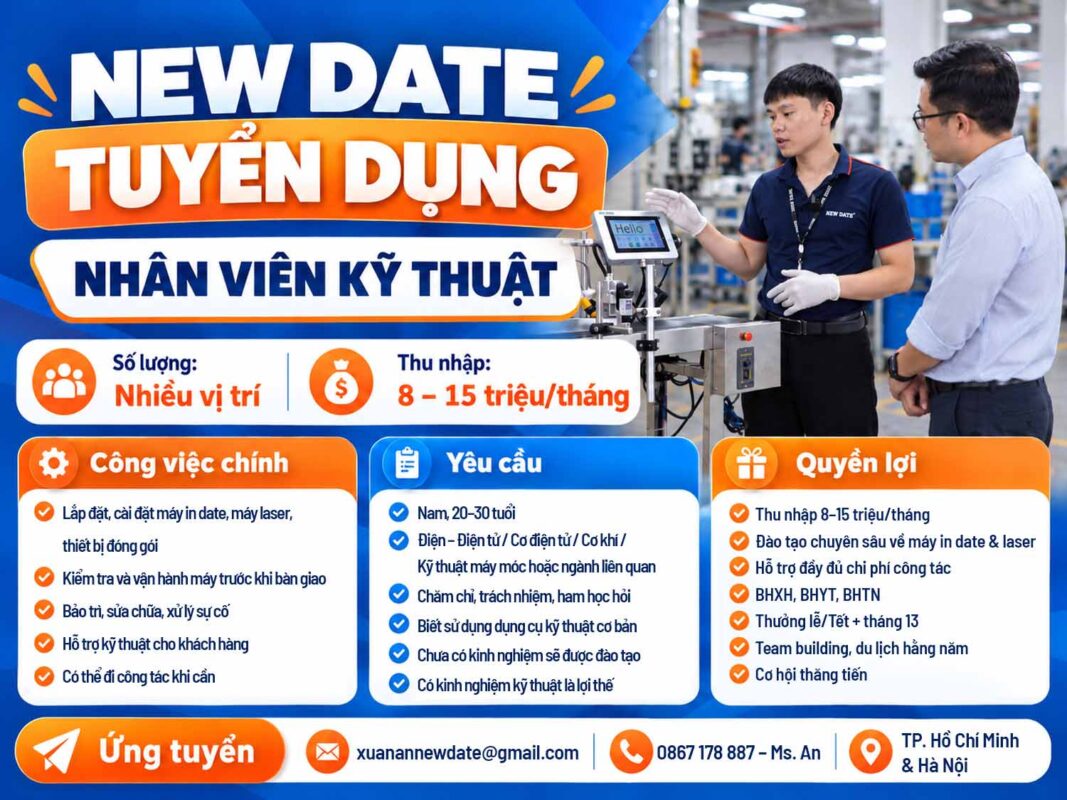 Tuyển Dụng Nhân Viên Kỹ Thuật | NEW DATE
